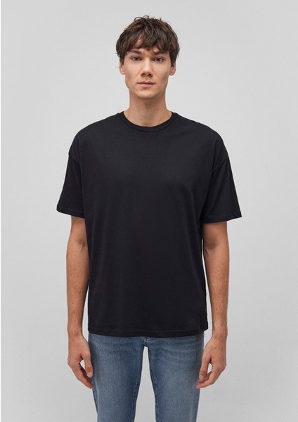2li Oversize Siyah Basic Tişört 0612162-900