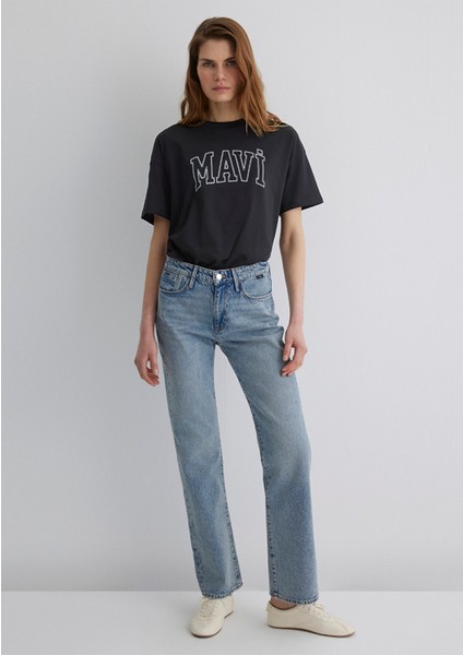 Mavi Logo Baskılı Siyah Tişört 1611193-900