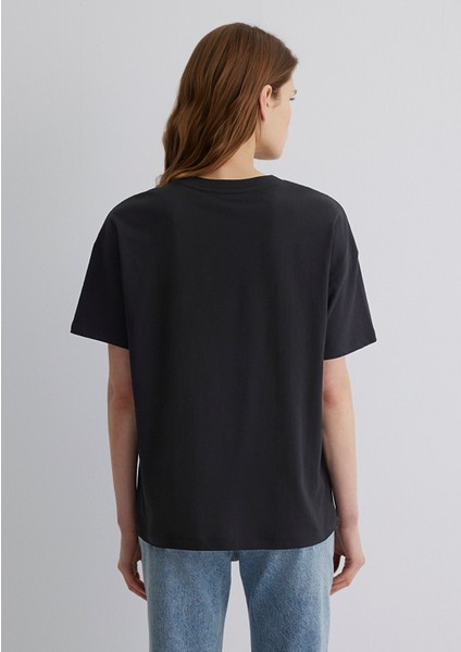 Mavi Logo Baskılı Siyah Tişört 1611193-900