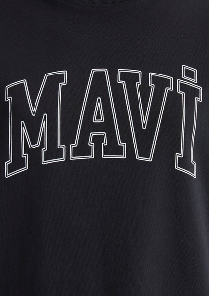 Mavi Logo Baskılı Siyah Tişört 1611193-900