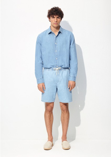 Dayton Buz Mavi Jean Şort 0410093-86945