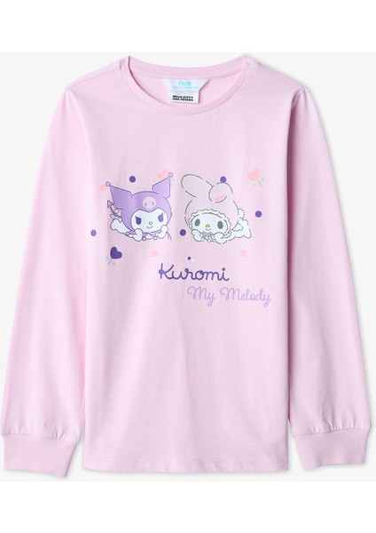 Pembe Kız Çocuk Kuromi Baskılı Pamuklu Pijama Takımı fiyatları