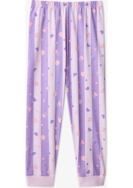Pembe Kız Çocuk Kuromi Baskılı Pamuklu Pijama Takımı modelleri
