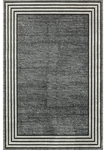 Siyah Çerçeveli Modern Etnik Desenli Halı | Makinada Yıkanabilir | Hav Toz Vermez | Leke Tutmayaz | Kaymaz Taban | Dijital Makine Baskı | Salon Yolluk Mutfak Halısı