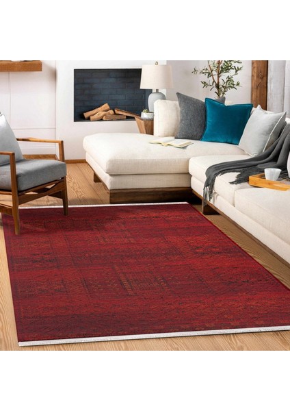 Kırmızı Etnik Modern Etnik Desenli Halı | Makinada Yıkanabilir | Hav Toz Vermez | Leke Tutmayaz | Kaymaz Taban | Dijital Makine Baskı | Salon Yolluk Mutfak Halısı modelleri