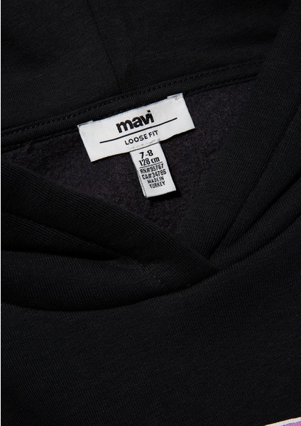 Mavi Logo Baskılı Kapüşonlu Antrasit Sweatshirt 7610035-70087
