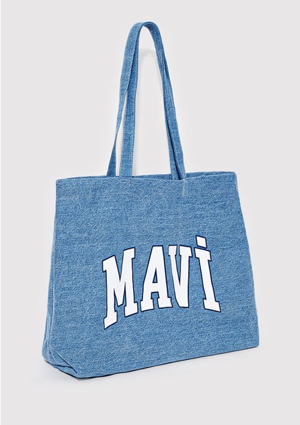 Mavi Logo Baskılı Denim Çanta 1912566-80195