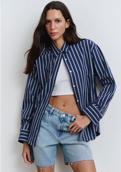 Lidia Real Blue Vintage Indigo Mavisi Jean Şort 1410145-87088