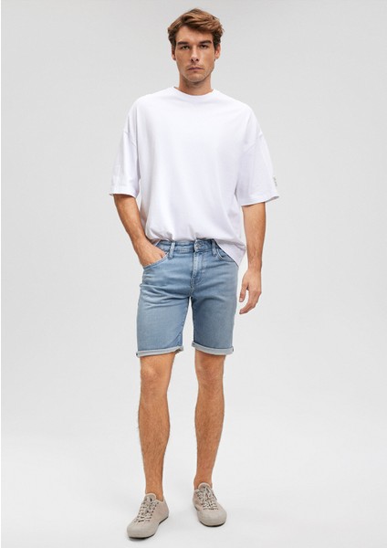 Brian Sporty Puslu Açık Mavi Jean Şort 0418487659