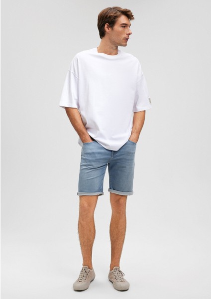 Brian Sporty Puslu Açık Mavi Jean Şort 0418487659