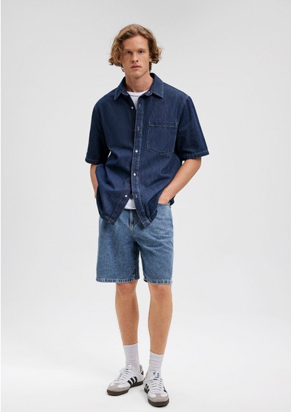 Houston Street Koyu Indigo Jean Şort 0410672-87660