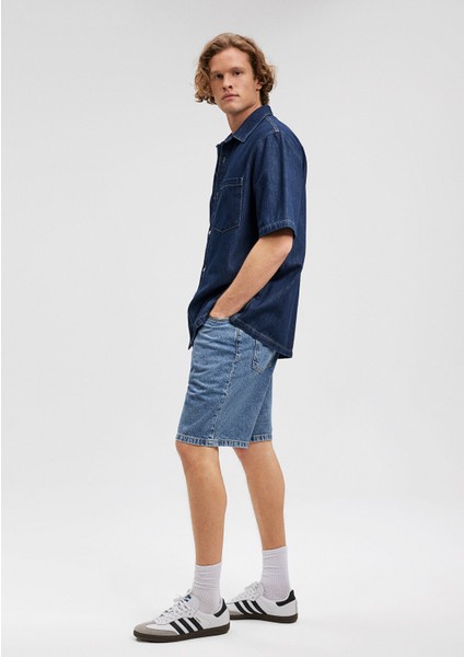 Houston Street Koyu Indigo Jean Şort 0410672-87660