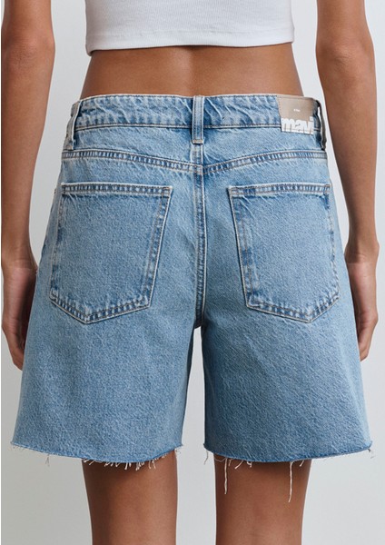 Lidia Real Blue Vintage Indigo Mavisi Jean Şort 1410145-87088