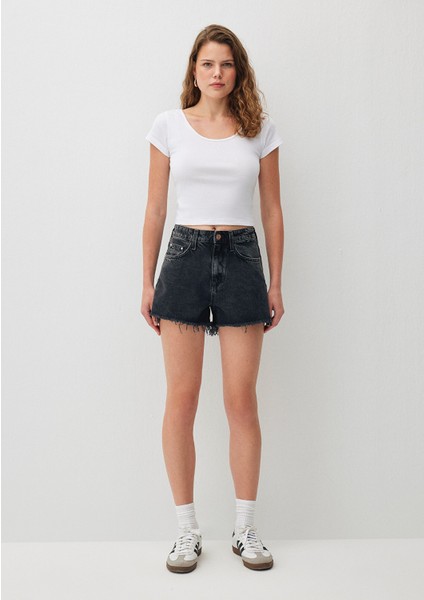 Cherry 90lar Gri Jean Şort 1410022-87071