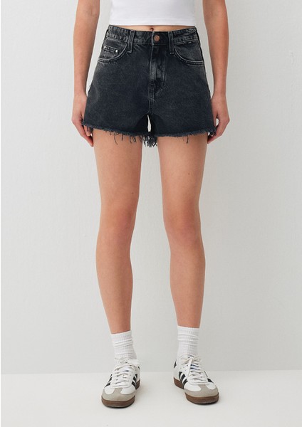 Cherry 90lar Gri Jean Şort 1410022-87071