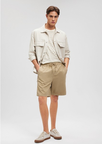 TENCEL TM Lyocell Kahverengi Şort 0410010-70203