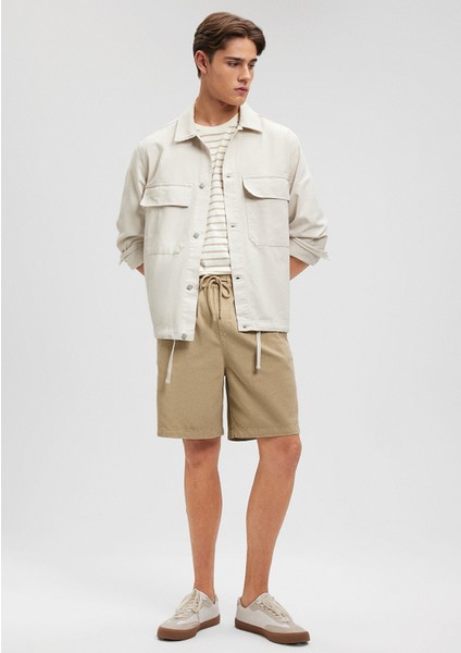 TENCEL TM Lyocell Kahverengi Şort 0410010-70203