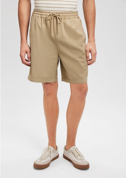 TENCEL TM Lyocell Kahverengi Şort 0410010-70203