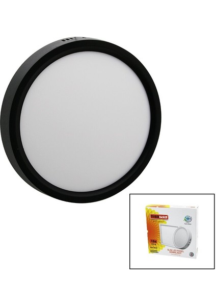 Nisaluce EPL-18SÜ 18W Siyah Metal Kasa Sıva Üstü Yuvarlak LED Slim Panel 1260LM BEYAZ=6500K 30.000 Saat Ömür (5224)
