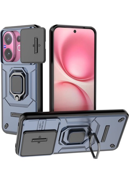 Vivo V60 Telefon Kılıfı, Kayar Kamera Kapağı, Döndürülebilir Halka Destekli Askeri Sınıf Darbeye Dayanıklı Koruyucu Kılıf Vivo V60 (Yurt Dışından)