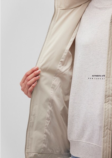 Kapüşonlu Bej Şişme Mont 1110445-70143