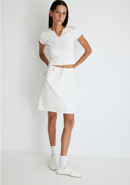 Valerie Everyday Kırık Beyaz Jean Etek 1319887100