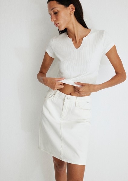 Valerie Everyday Kırık Beyaz Jean Etek 1319887100