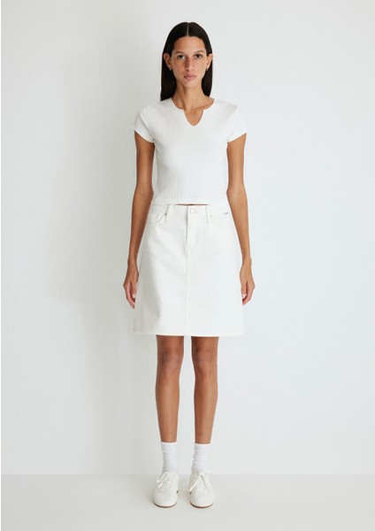 Valerie Everyday Kırık Beyaz Jean Etek 1319887100