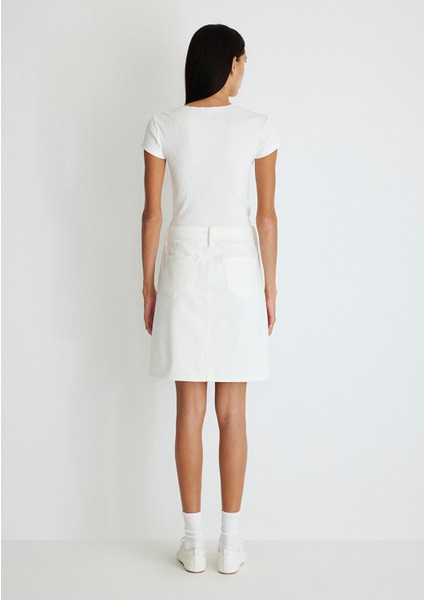 Valerie Everyday Kırık Beyaz Jean Etek 1319887100