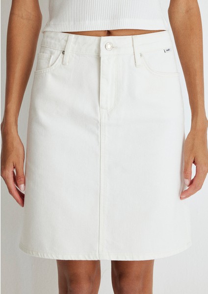Valerie Everyday Kırık Beyaz Jean Etek 1319887100