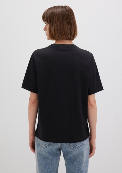 Mavi Logo Baskılı Siyah Tişört 1611990-900