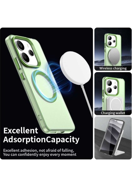 Xiaomi Redmi Note 14 4g,için Eabhulie Kılıf, Manyetik Yarı Saydam Mat Arka Kapak, Darbeye Dayanıklı Kılıf (Yurt Dışından) modelleri