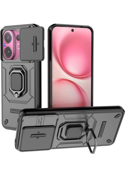 Vivo V60 Telefon Kılıfı, Kayar Kamera Kapağı, Döndürülebilir Halka Destekli Askeri Sınıf Darbeye Dayanıklı Koruyucu Kılıf Vivo V60 (Yurt Dışından)