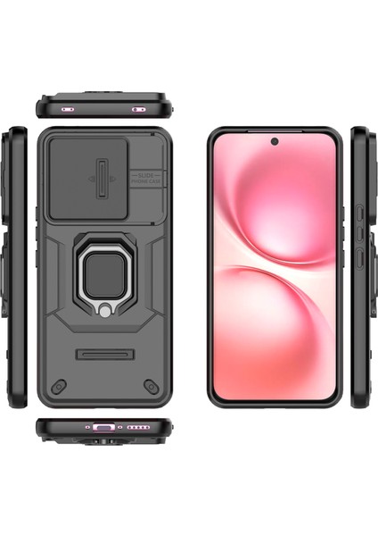 Vivo V60 Telefon Kılıfı, Kayar Kamera Kapağı, Döndürülebilir Halka Destekli Askeri Sınıf Darbeye Dayanıklı Koruyucu Kılıf Vivo V60 (Yurt Dışından) fiyatları