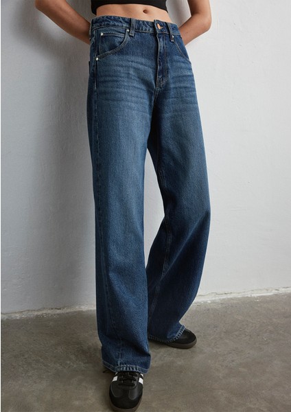 Siena Iconic Puslu Koyu Mavi Jean Pantolon 1010763-87748