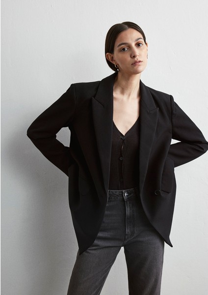 Siyah Kruvaze Blazer 1110519-900