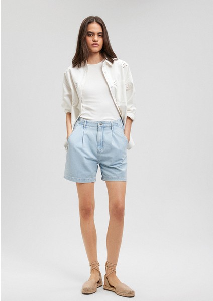 Mandy Akdeniz Açık Mavi Jean Şort 1410121-87997
