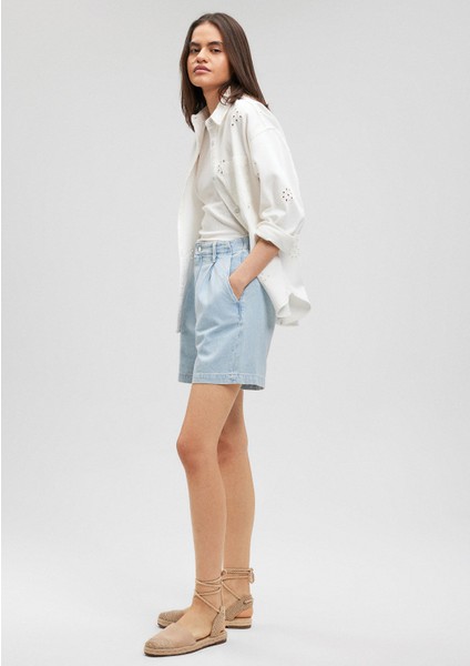 Mandy Akdeniz Açık Mavi Jean Şort 1410121-87997