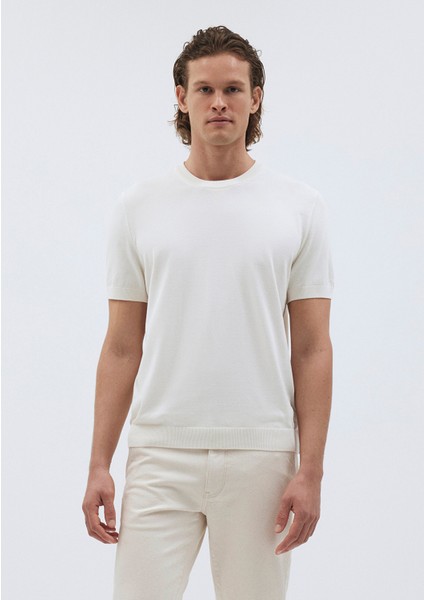 Ekru Kısa Kollu Kazak 0710250-70058