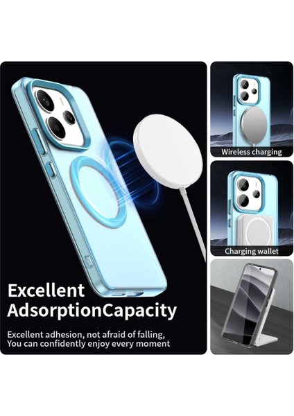 Xiaomi Redmi Note 14 4g,için Eabhulie Kılıf, Manyetik Yarı Saydam Mat Arka Kapak, Darbeye Dayanıklı Kılıf (Yurt Dışından) modelleri