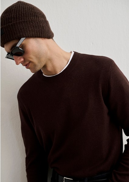 Kaşmir Karışımlı Kahverengi Kazak 0710186-88083