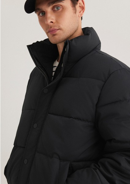 Dik Yaka Siyah Mont 0110474-900