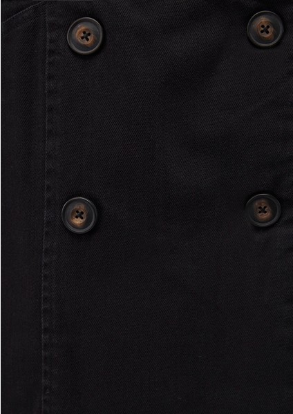 Suni Kürk Detaylı Antrasit Denim Ceket 1110538-80106