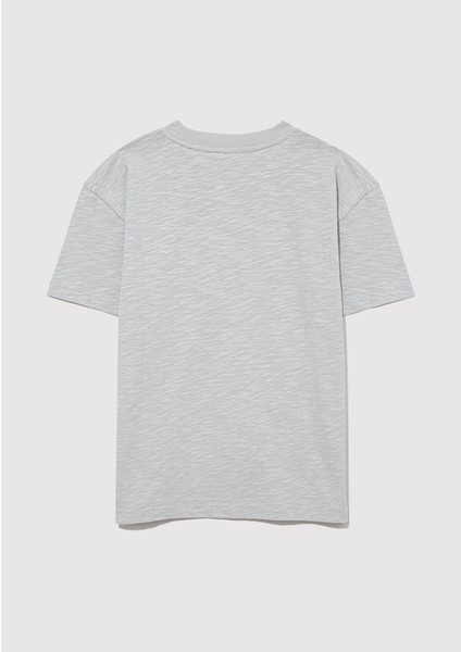 Organik Pamuklu Gri Basic Tişört 6610203-70075