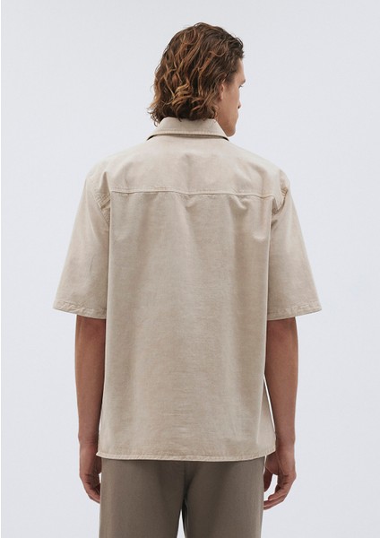 Keten Karışımlı Yarı Fermuarlı Polo Tişört 0211078-70074