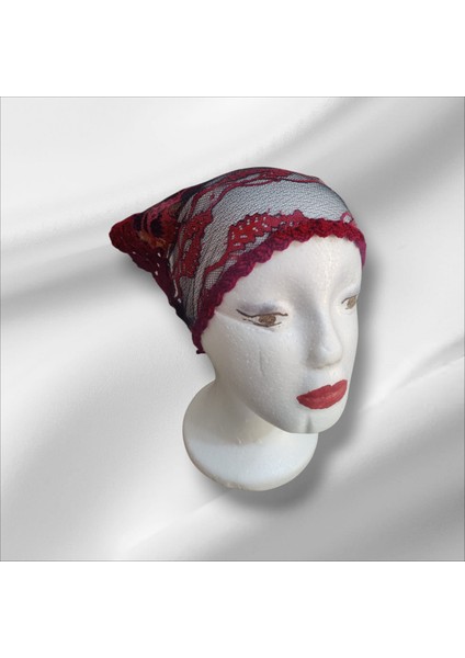 Gotik Güpür Detaylı Işlemeli Bandana – Siyah Zarafet modelleri
