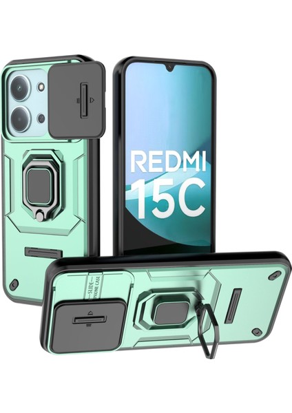 Xiaomi Redmi 15 5g/4g 171.1*82.1 Telefon Kılıfı, Kayar Kamera Kapağı, Döndürülebilir Halka Destekli Askeri Sınıf Darbeye Dayanıklı Koruyucu Kılıf Xiaomi Redmi 15 5g/4g 171.1*82.1 (Yurt Dışından)