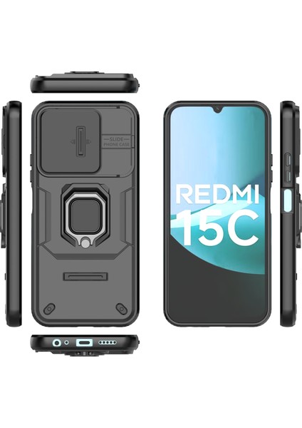 Xiaomi Redmi 15 5g/4g 171.1*82.1 Telefon Kılıfı, Kayar Kamera Kapağı, Döndürülebilir Halka Destekli Askeri Sınıf Darbeye Dayanıklı Koruyucu Kılıf Xiaomi Redmi 15 5g/4g 171.1*82.1 (Yurt Dışından) fiyatları