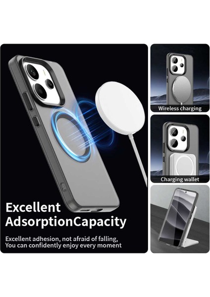 Xiaomi Redmi Note 14 4g,için Eabhulie Kılıf, Manyetik Yarı Saydam Mat Arka Kapak, Darbeye Dayanıklı Kılıf (Yurt Dışından) modelleri