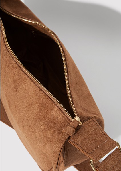 Suni Süet Kahverengi Çapraz Çanta 1912622-70280